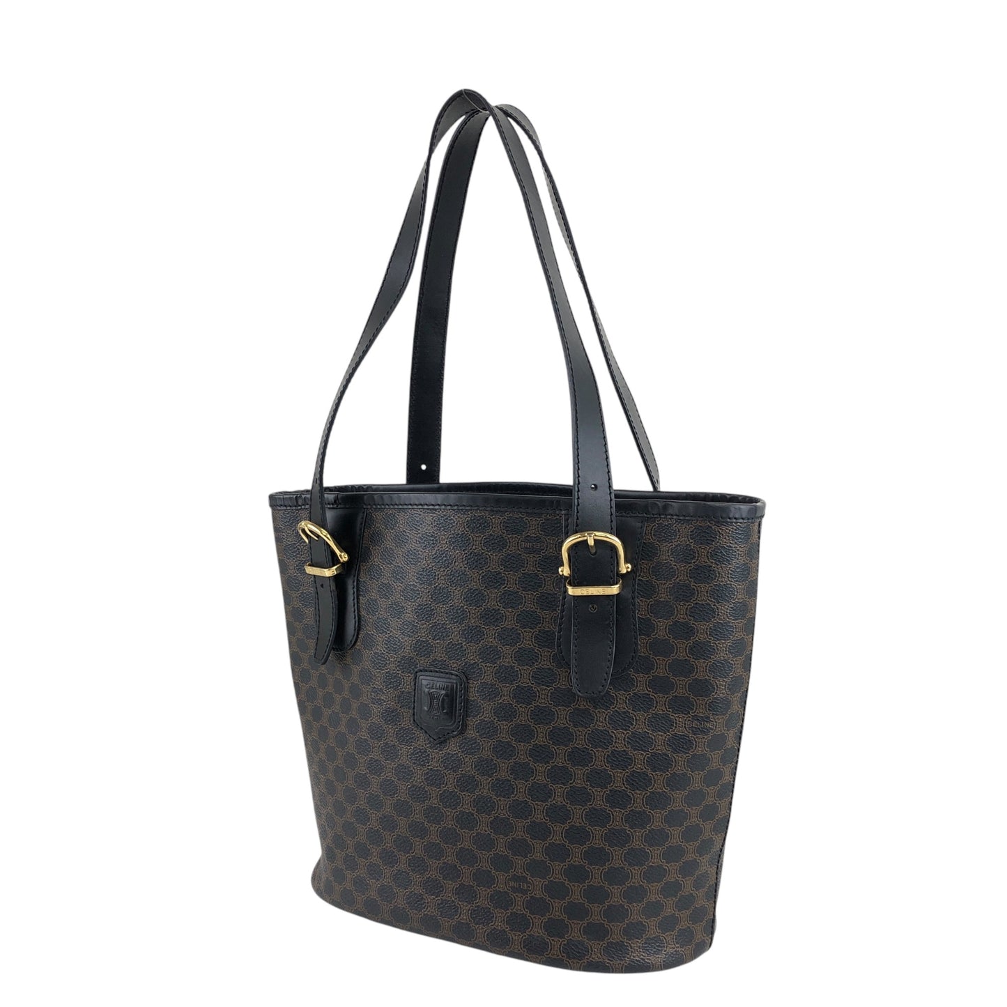 CELINE Macadam Blason Shoulder bag Totebag Black Vintage ean3kc