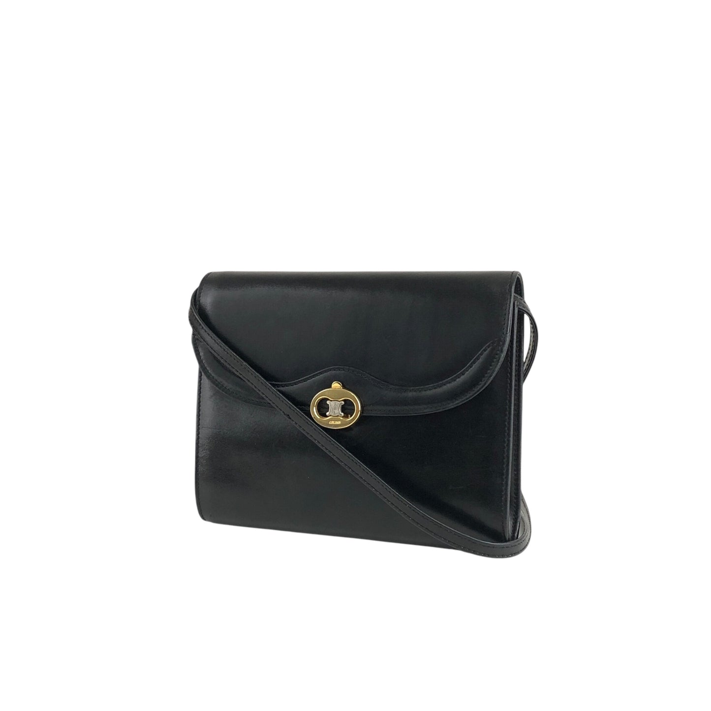 CELINE Blason Shoulder bag Black Vintage zfryrd