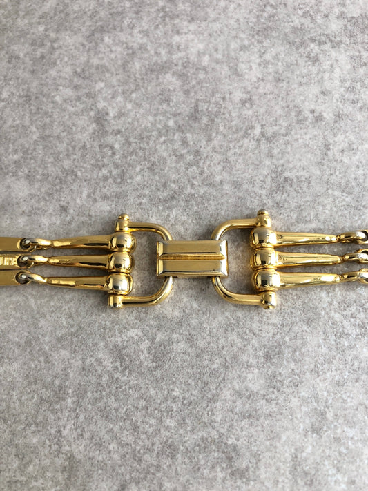 CELINE Horse Bit Bracelet Gold Vintage p7k2ik