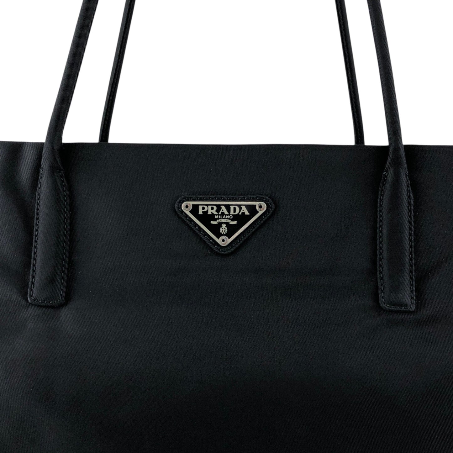PRADA Tessuto Triangle Logo Totebag Black Vintage mi5jiw