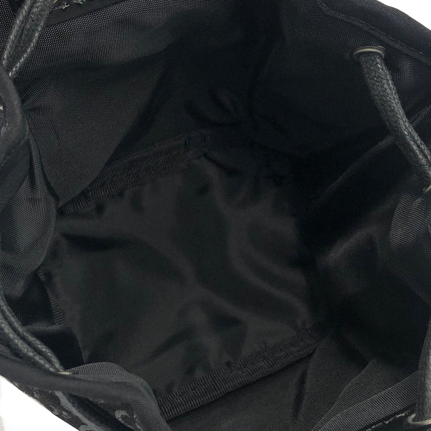 CELINE C Macadam Blason Jacquard Drawstring Pouch Black Vintage g24mcz