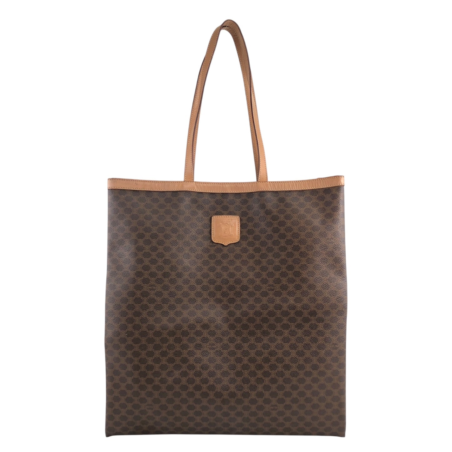 CELINE Macadam Blason Handbag Totebag Brown Vintage fpujkf