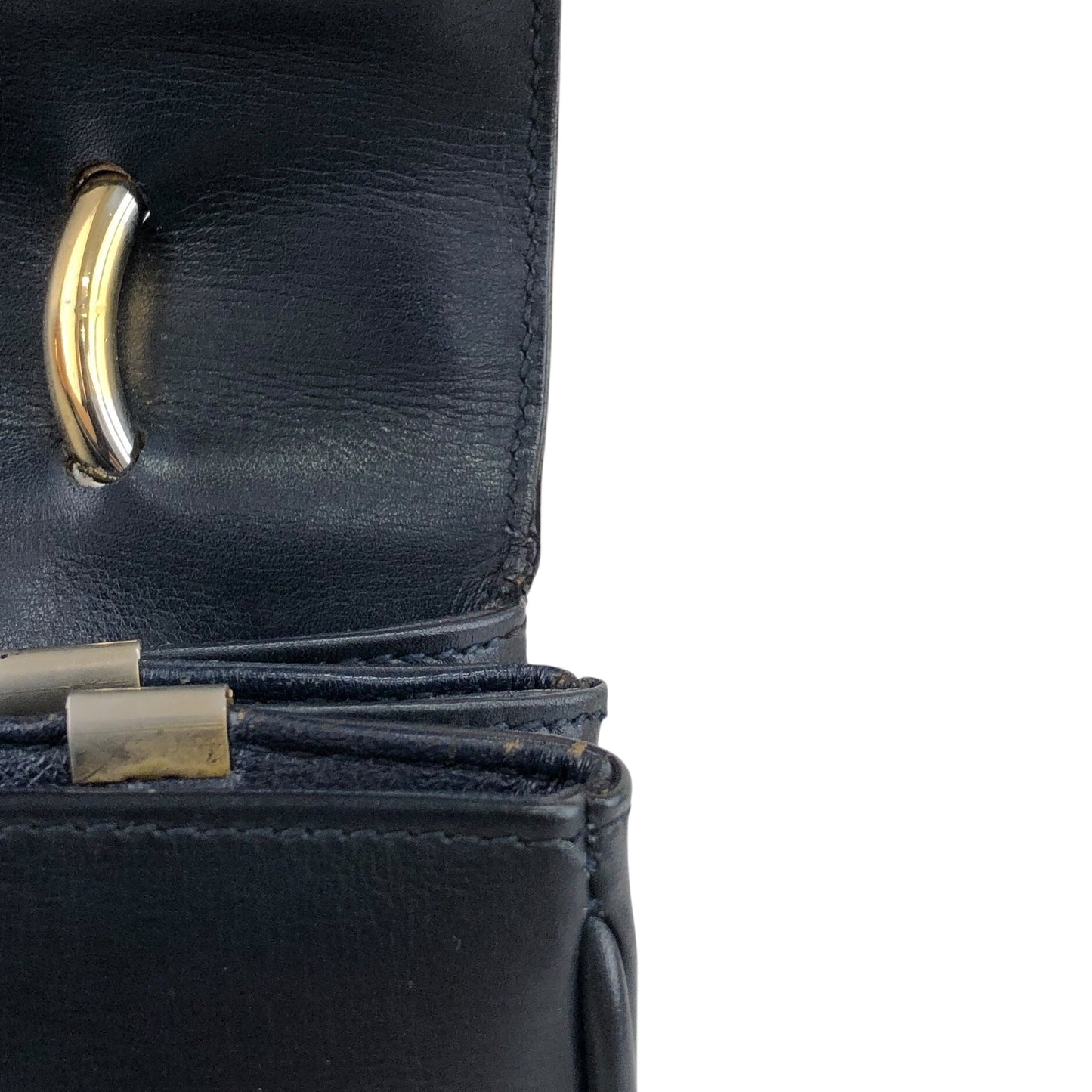CELINE Horse Carriage Handbag Dark Navy Vintage 3bgmzr