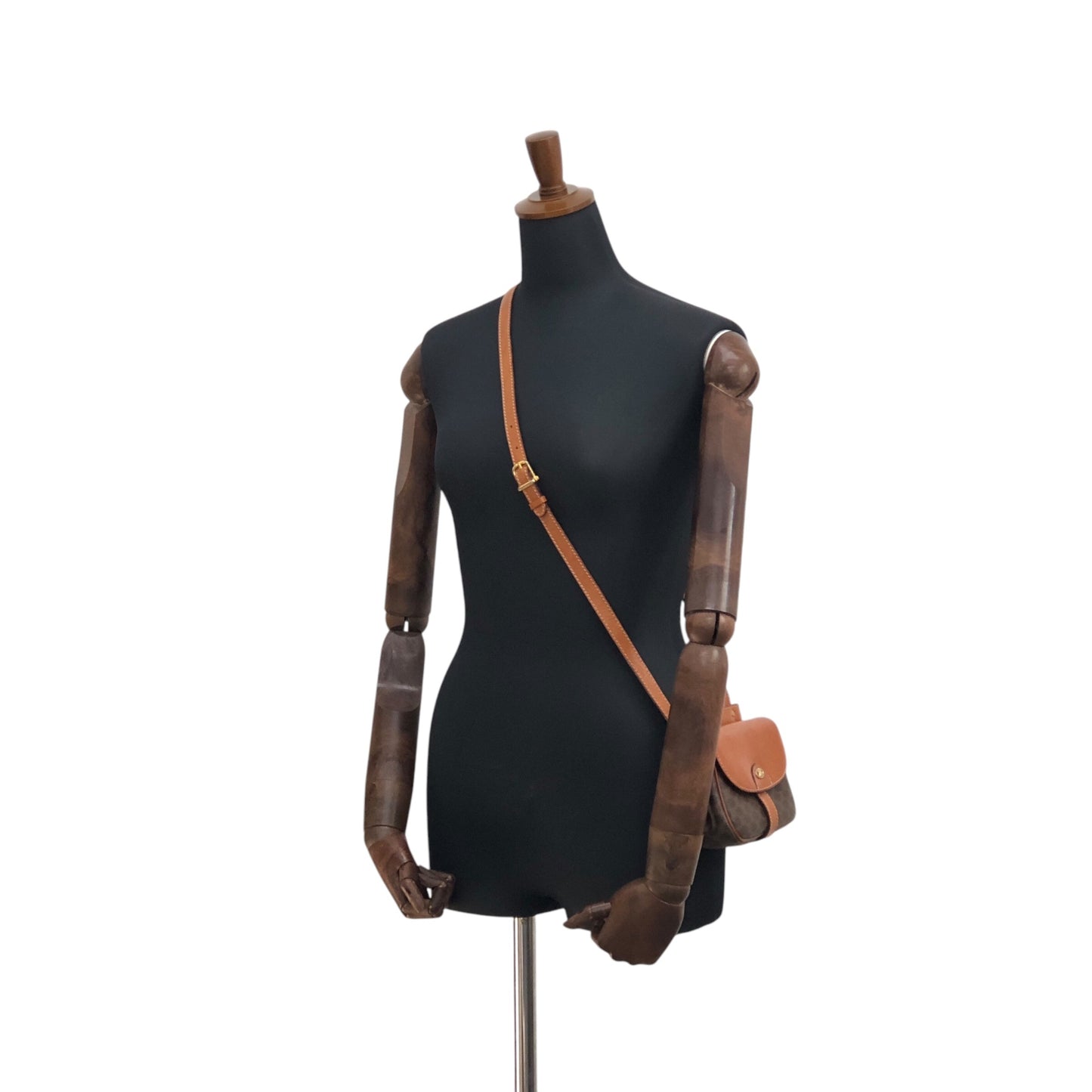 CELINE Macadam Blason Shoulder bag Brown Vintage nwujcb