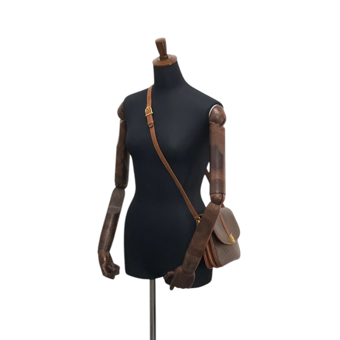 CELINE Macadam Blason Shoulder bag Brown Vintage zskyr6