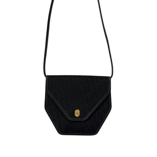 Christian Dior Trotter Logo Shoulder bag Black Vintage k5b8r3