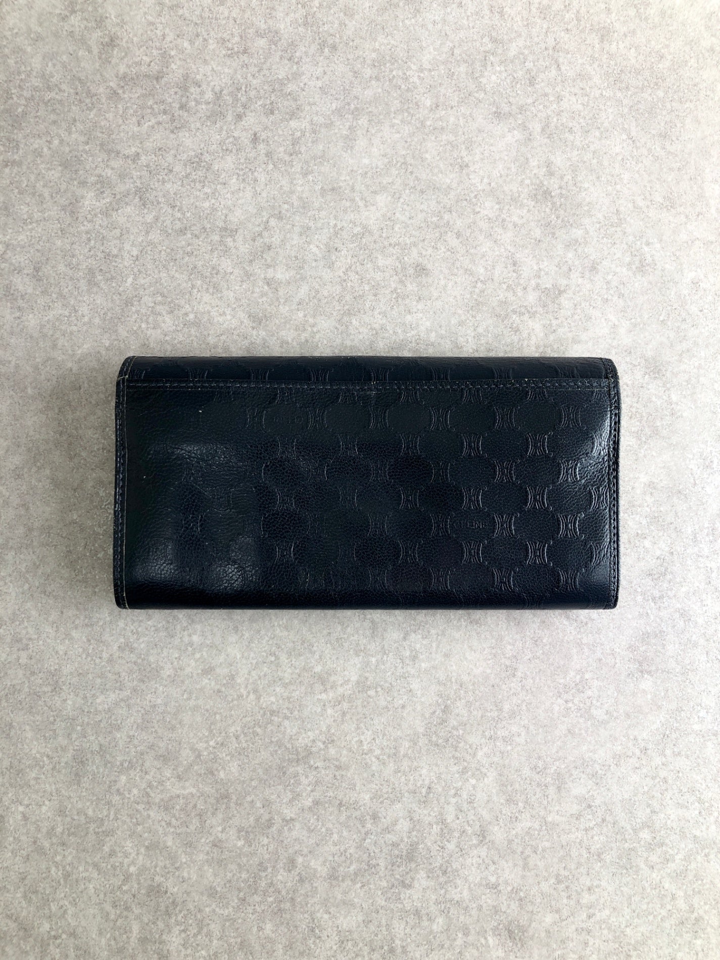CELINE Blason Long Wallet Navy Vintage c6vgf5
