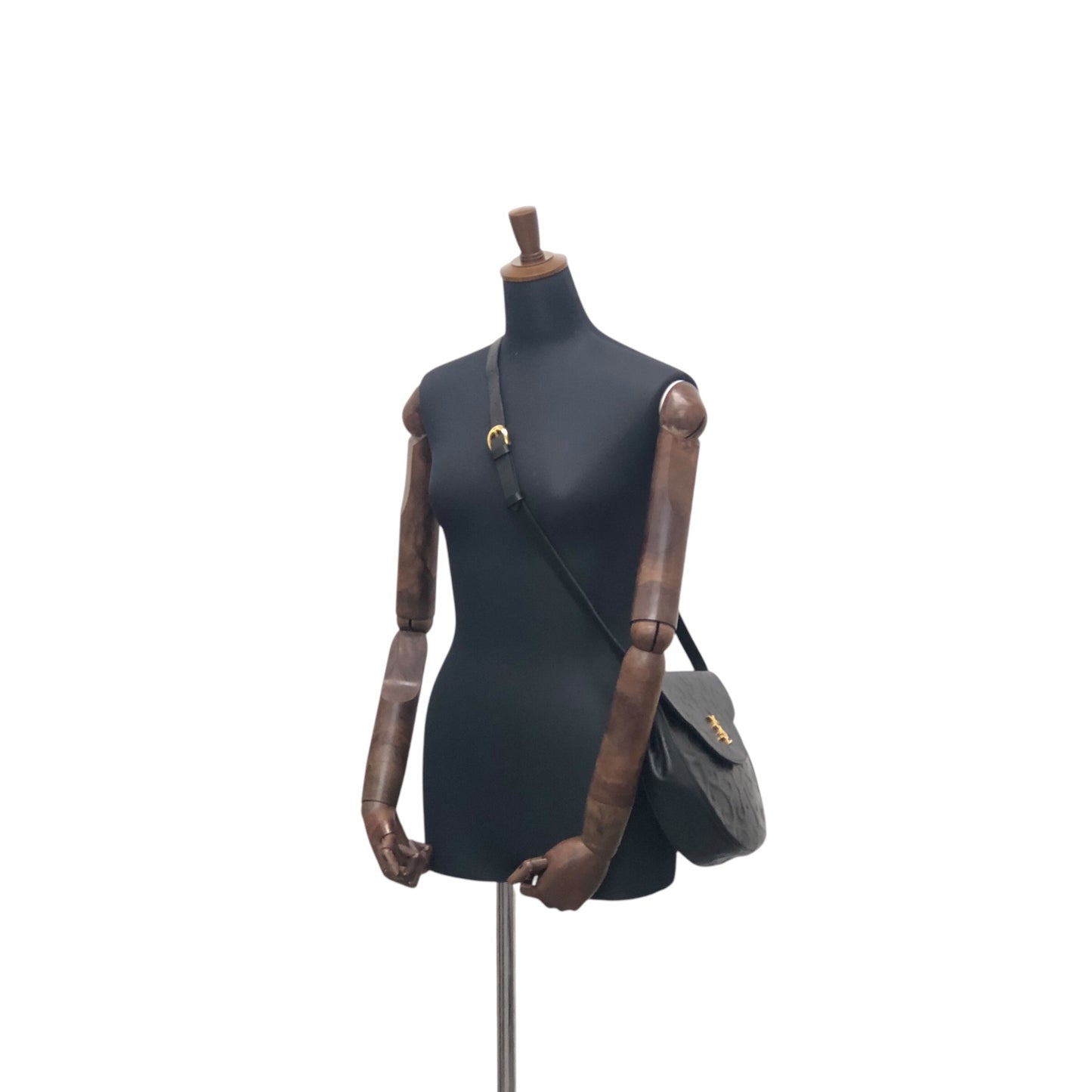 Yves Saint Laurent YSL Logo 單肩包 黑色 復古 cmeran