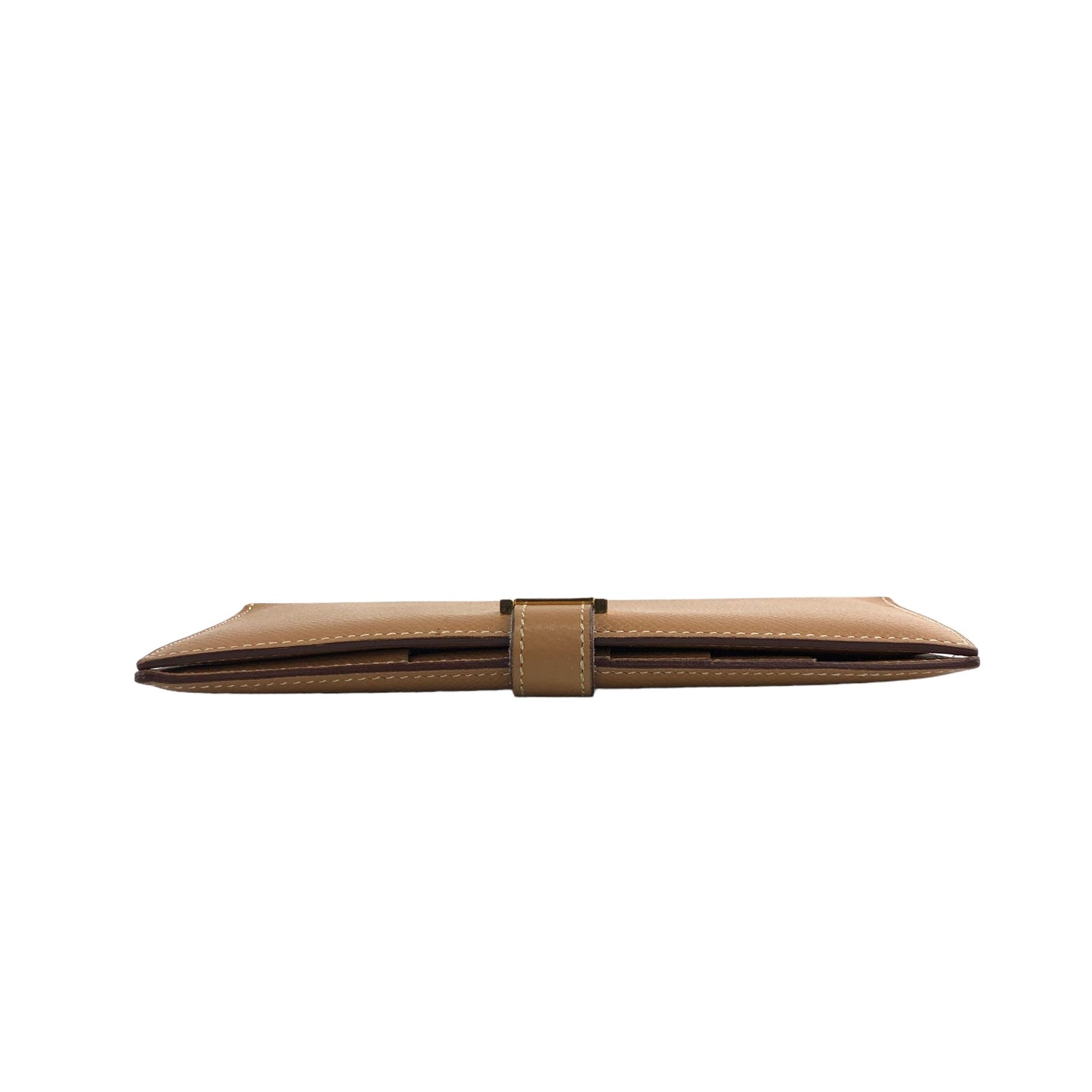 HERMES Leather Long Wallet Camel Vintage 4zu3at