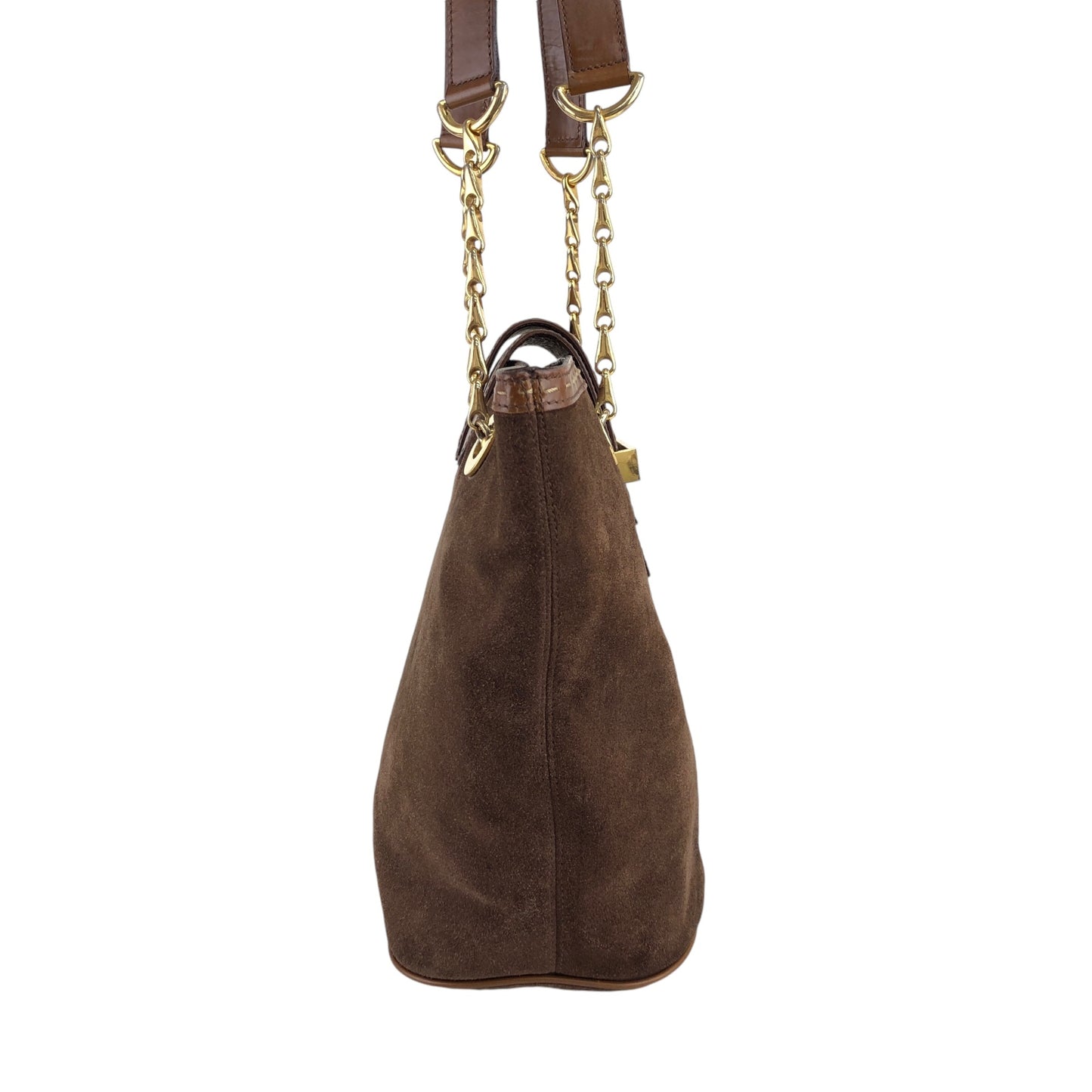 CELINE Logo Handbag Shoulder bag Brown Vintage mc6jsa