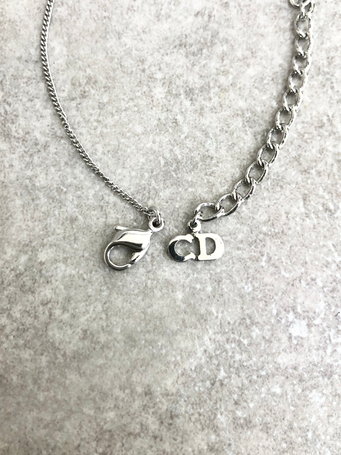 Christian Dior 標誌圖案手鍊 銀色 復古 absmmc