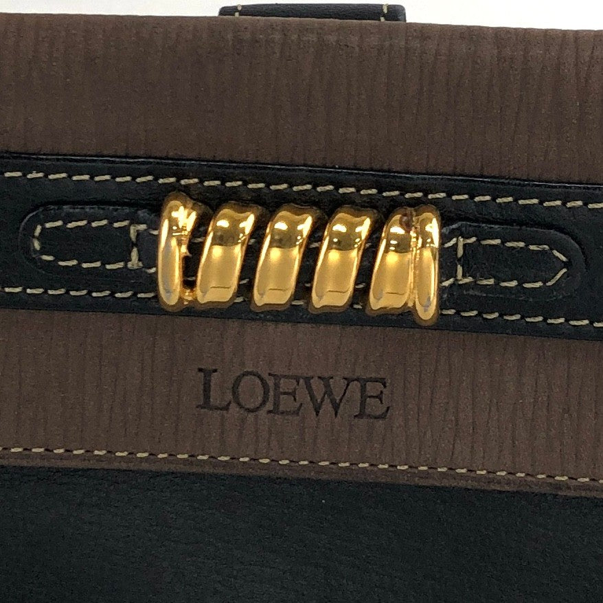 LOEWE Velazquez 標誌折疊錢包棕色復古 nyfkx2
