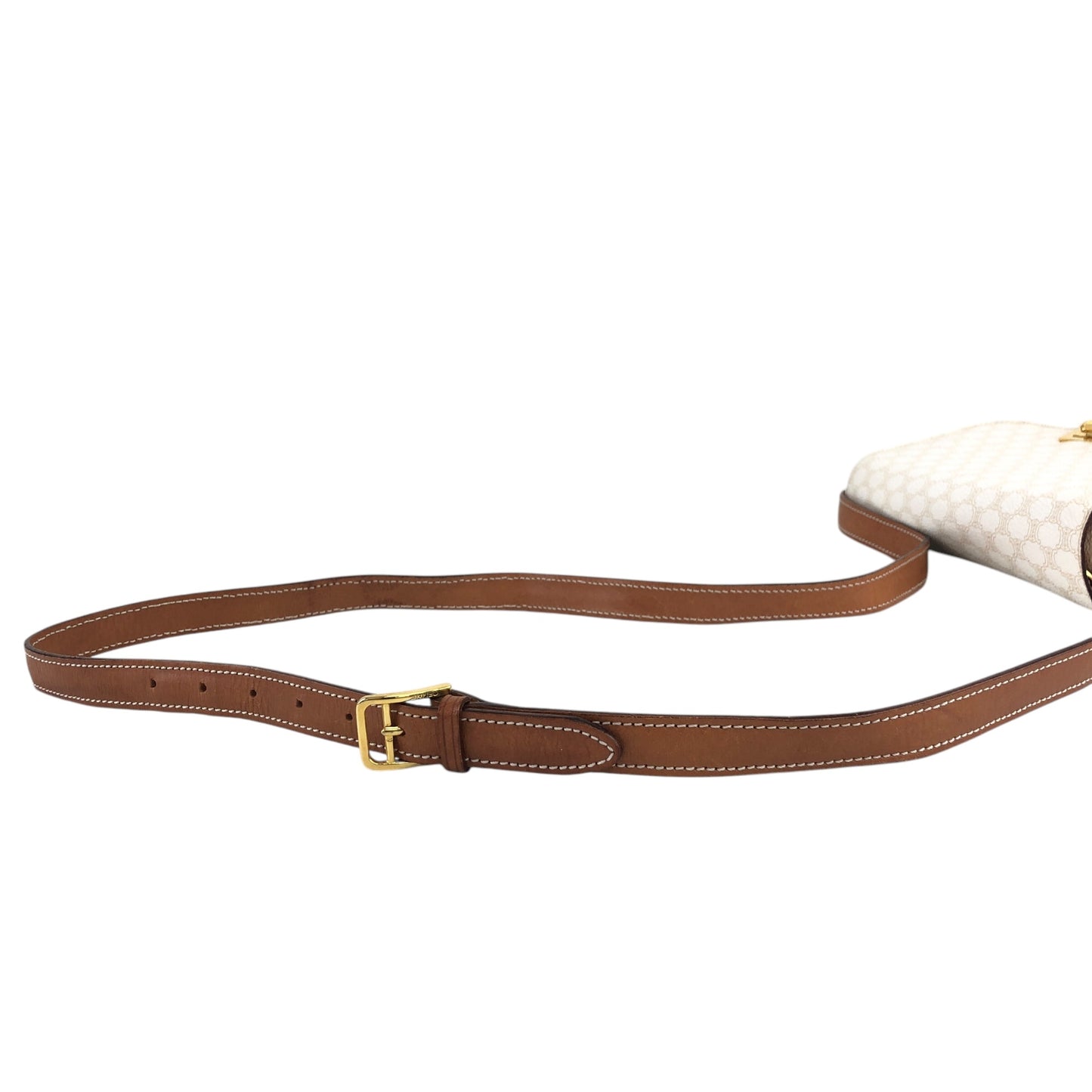 CELINE Macadam Gancini Shoulder bag White Vintage w4jb3k