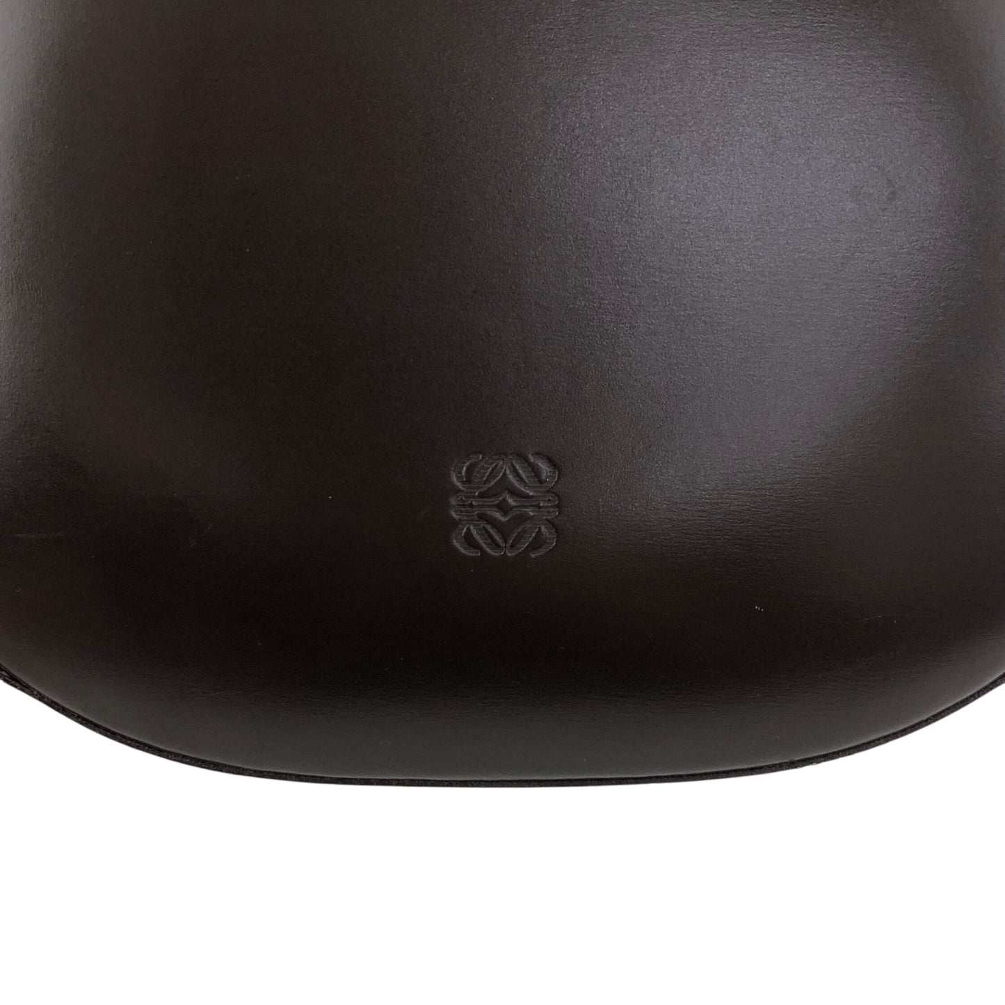 LOEWE Logo Embossed Round Handbag Brown Vintage pyjsv4