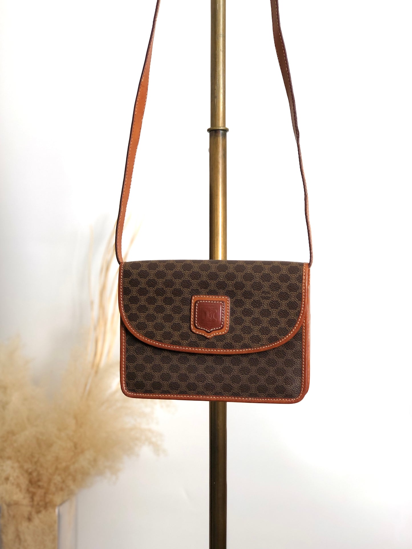 CELINE Macadam Blason Shoulder bag Brown Vintage ix2eki