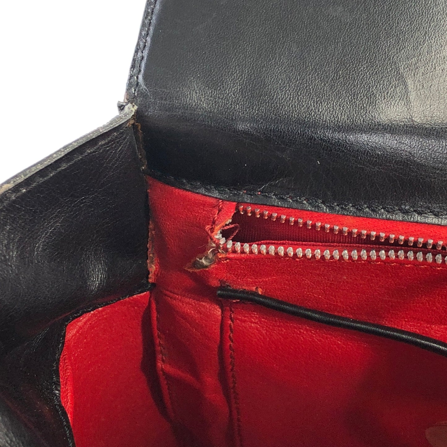 CELINE Gancini Leather Handbag Black Vintage irru2k
