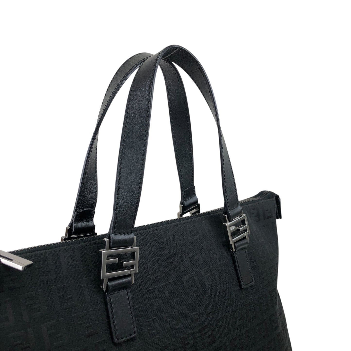 FENDI Zucchino Totebag Black Vintage evabj6