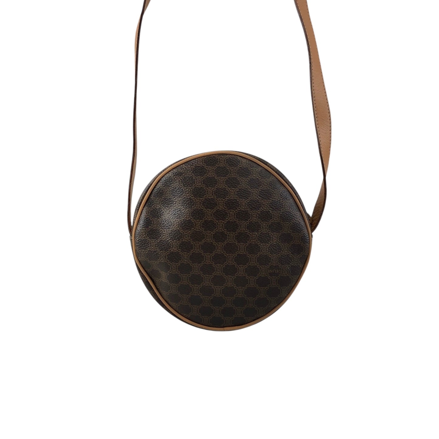 CELINE Macadam Blason Round Shoulder bag Brown Vintage teecbu