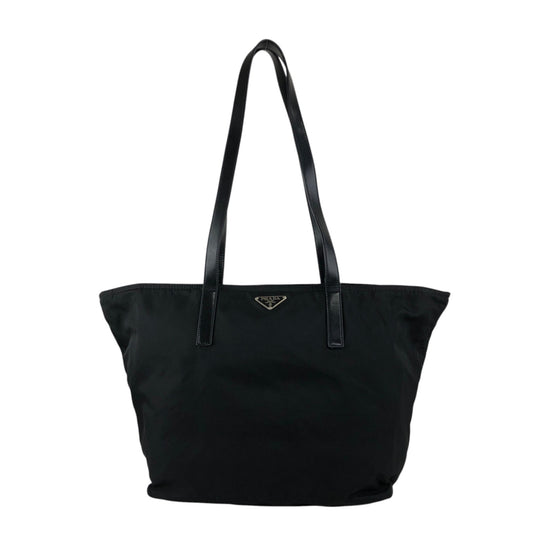 PRADA Tessuto Triangle Logo Totebag Black Vintage 28m35x