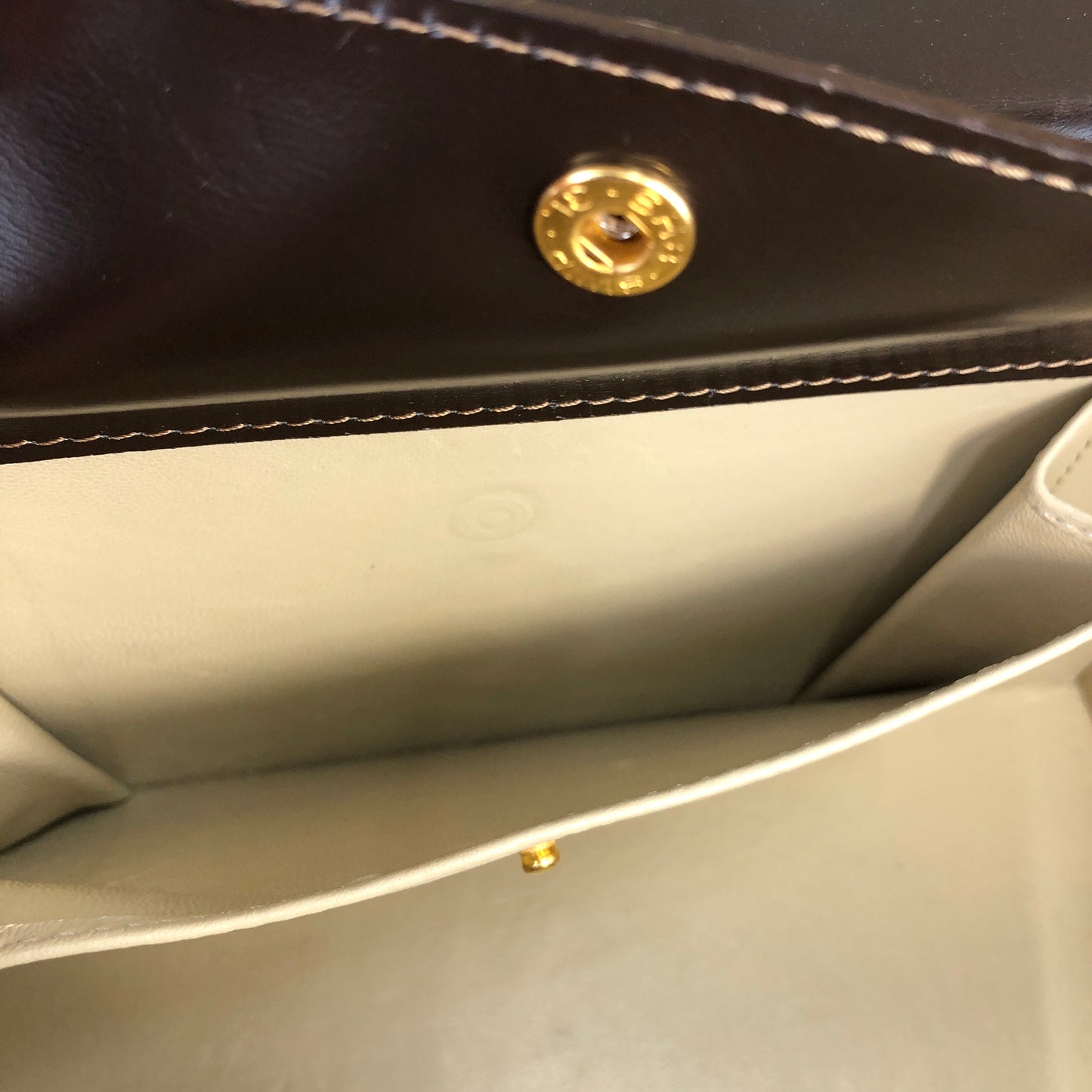 LOEWE Anagram Metal Closure Leather Vanity bag Box bag Brown Vintage j4pwks