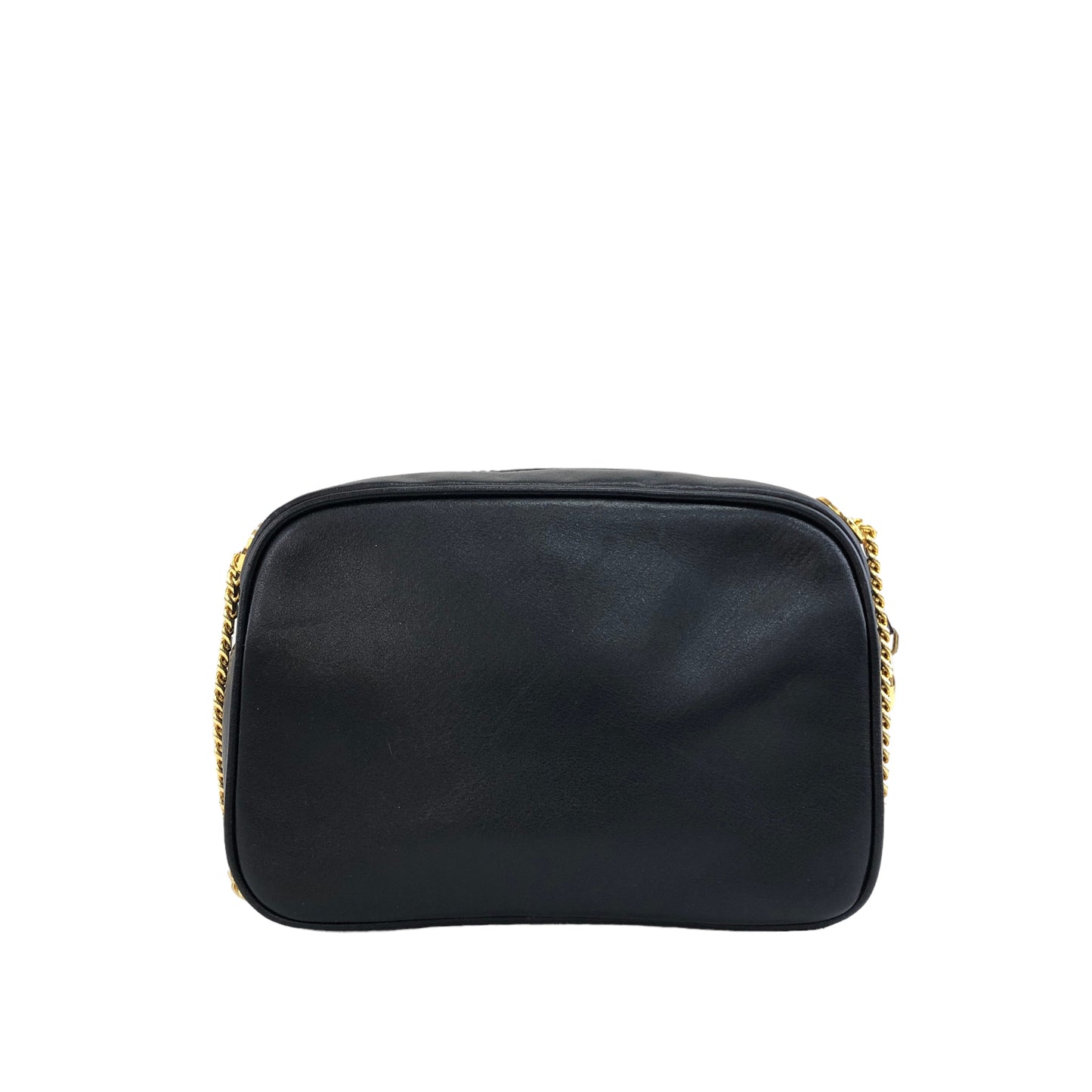 CELINE Triomphe 皮革鏈條單肩包 黑色 復古 jigb5w