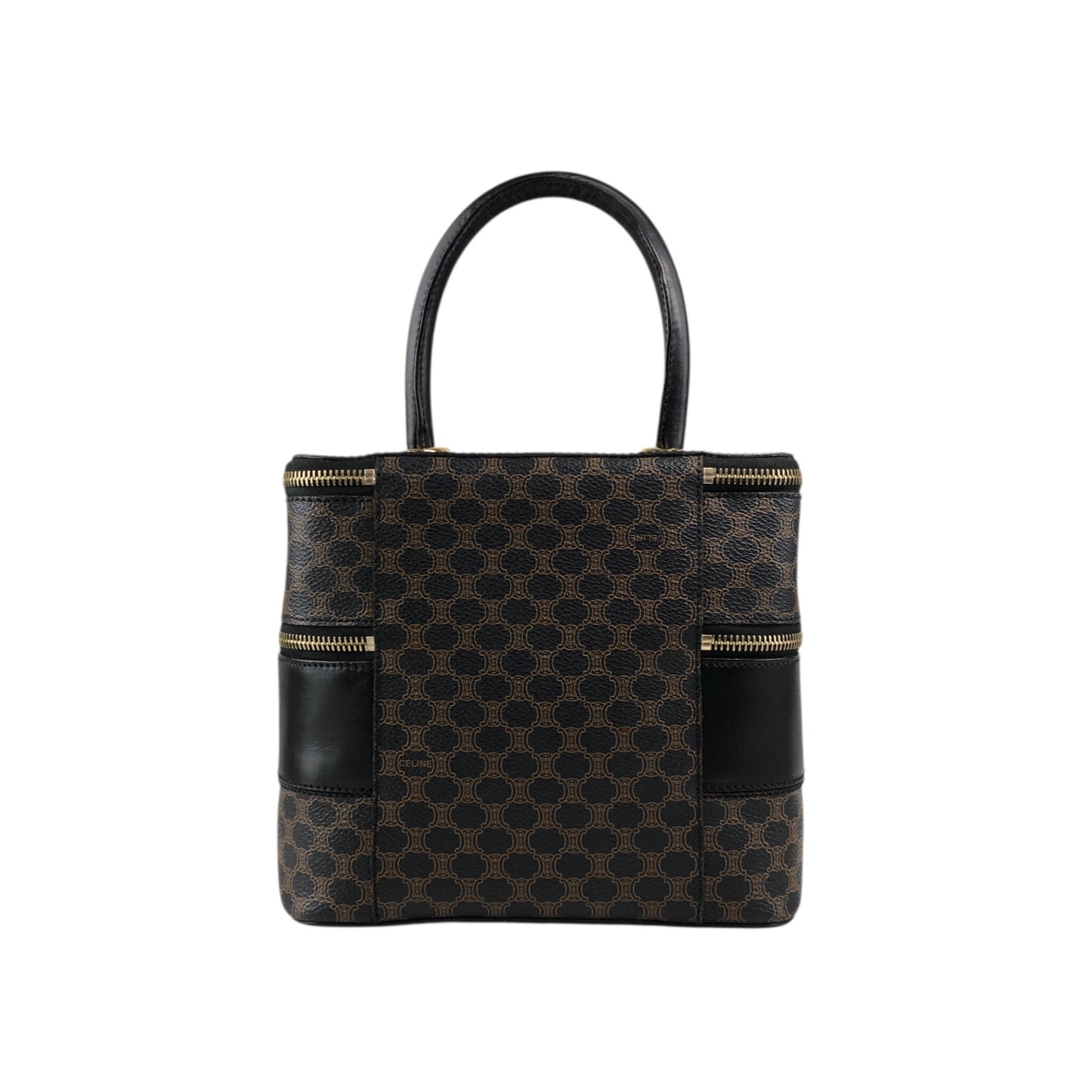 CELINE Macadam Triomphe Handbag Vanity bag Black Vintage utd2i7