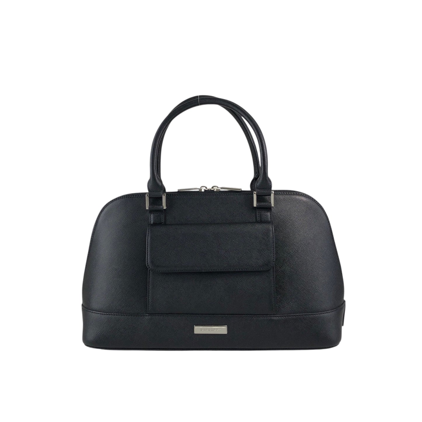 BURBERRY Front Pocket Handbag Black Vintage h2h7ny