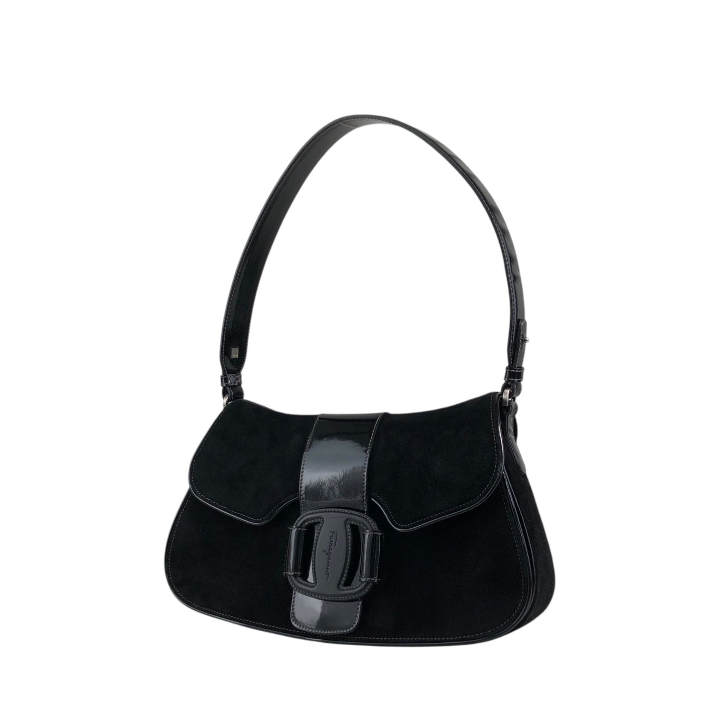 Salvatore Ferragamo Gancini Shoulder bag Black Vintage p6iss8
