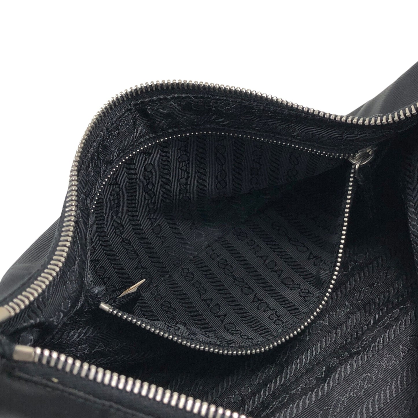 PRADA Tessuto Triangle Logo Small Handbag Black Vintage 2efib2