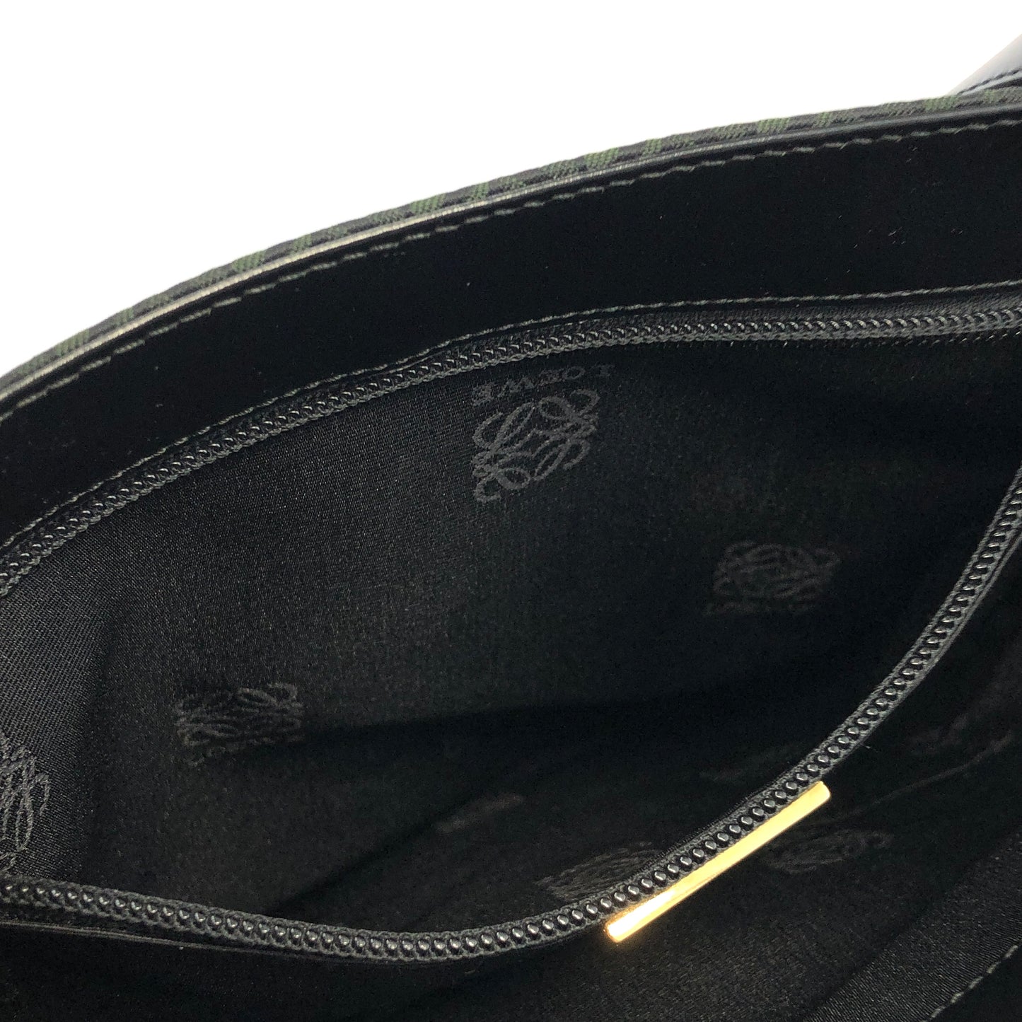 LOEWE Anagram Logo Full Patterns Fabric Shoulder bag Black Vintage 7hprps