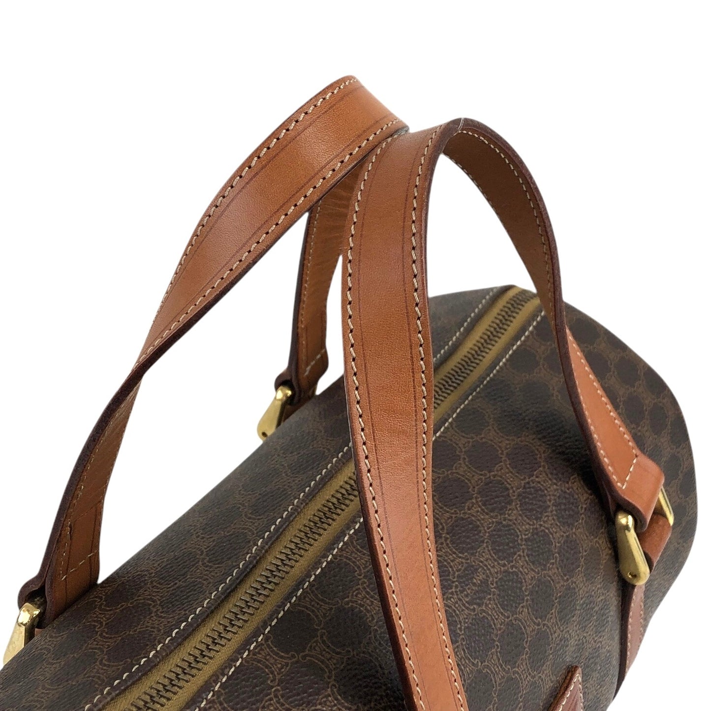 CELINE Macadam Blason Two-way Handbag Shoulder bag Brown Vintage tj3xfx