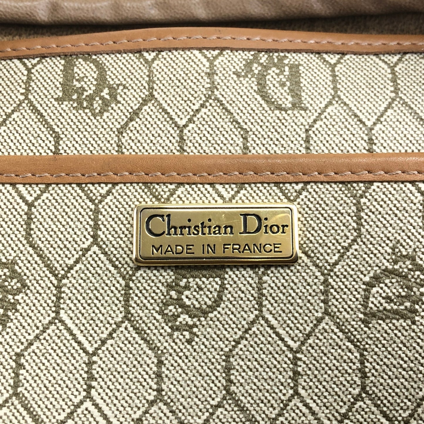 Christian Dior Honeycomb Pattern Shoulder bag Beige Vintage x5m4cu