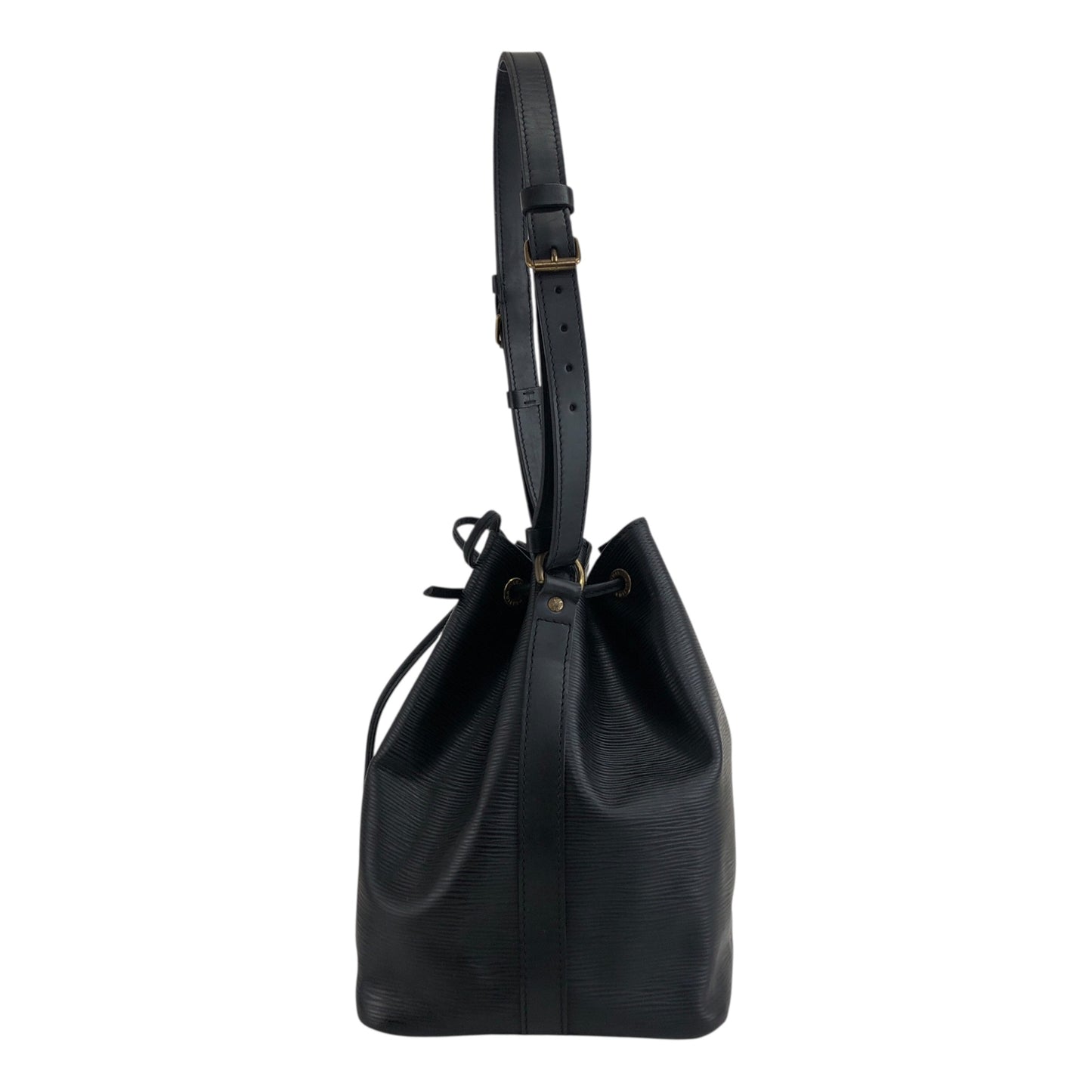 LOUIS VUITTON Epi Drawstring Shoulder bag Black Vintage d2i73r