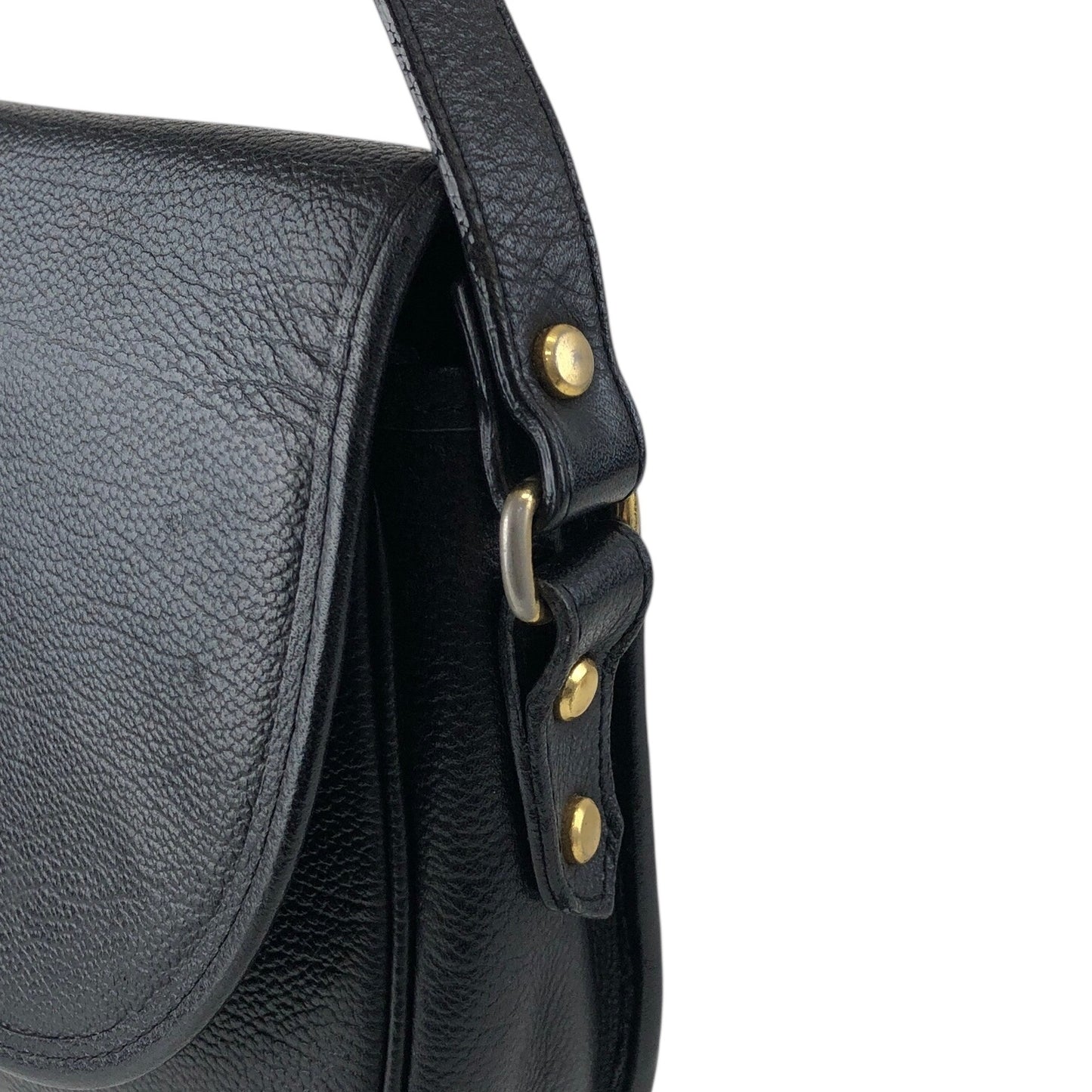 Yves Saint Laurent YSL Logo Flap Shoulder bag Black Vintage hrxn3f