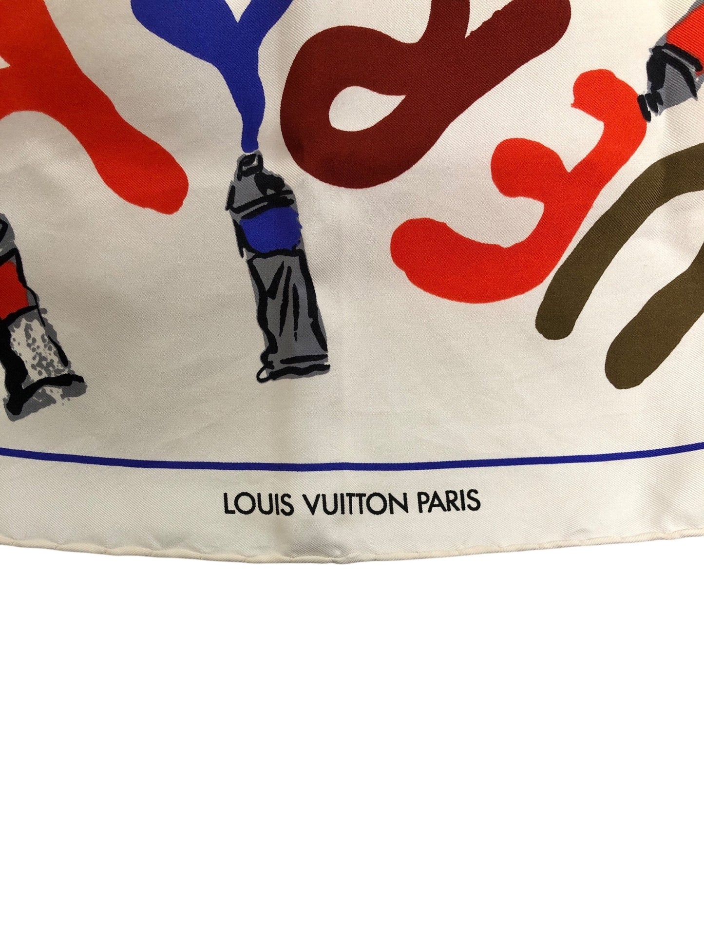 LOUIS VUITTON Scarf White Vintage 6x6gie