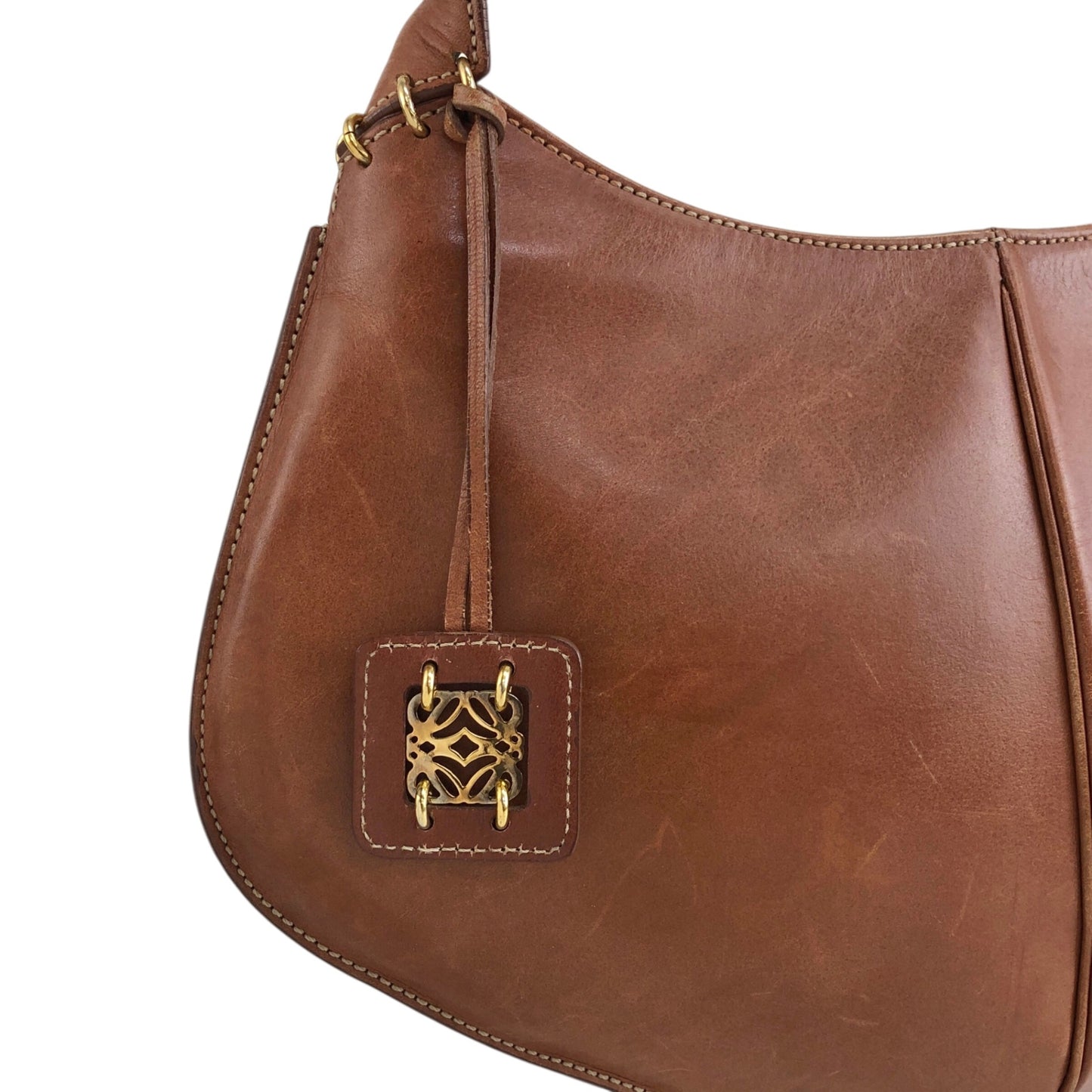 LOEWE Anagram Charm Shoulder bag Brown Vintage 2s7z2u