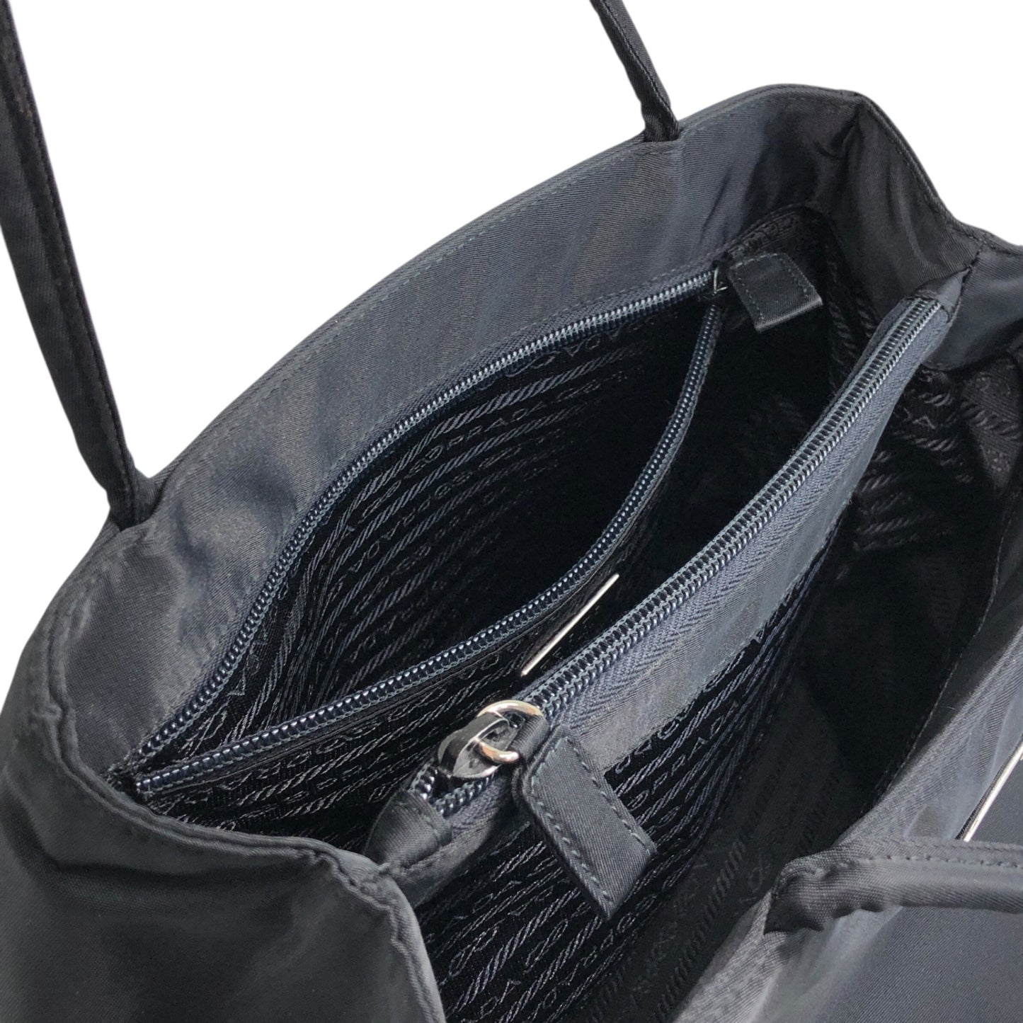 PRADA Triangle Logo Handbag Black Vintage kkmacr