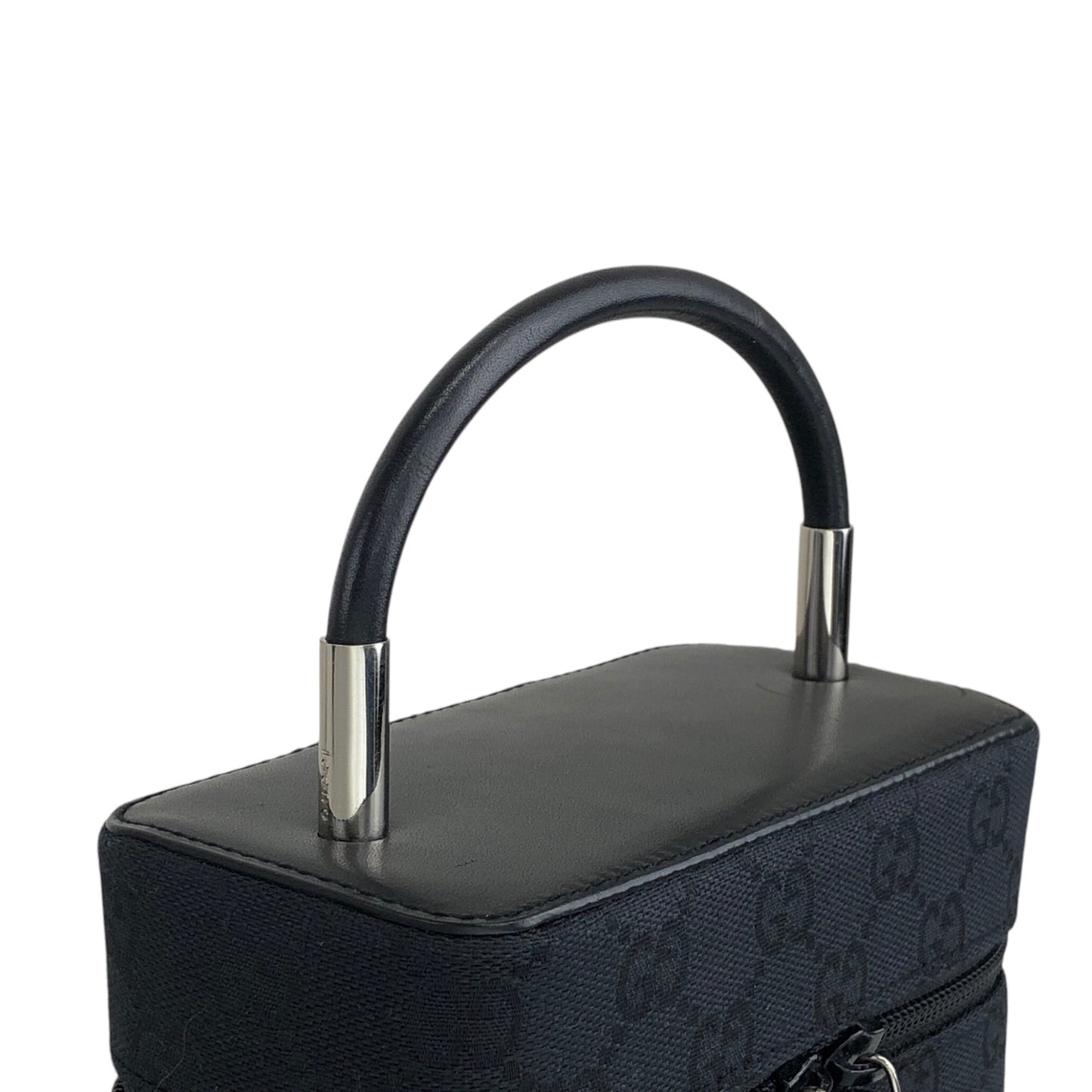 GUCCI GG Canvas Small Handbag Vanity bag Black Vintage 3z7xau