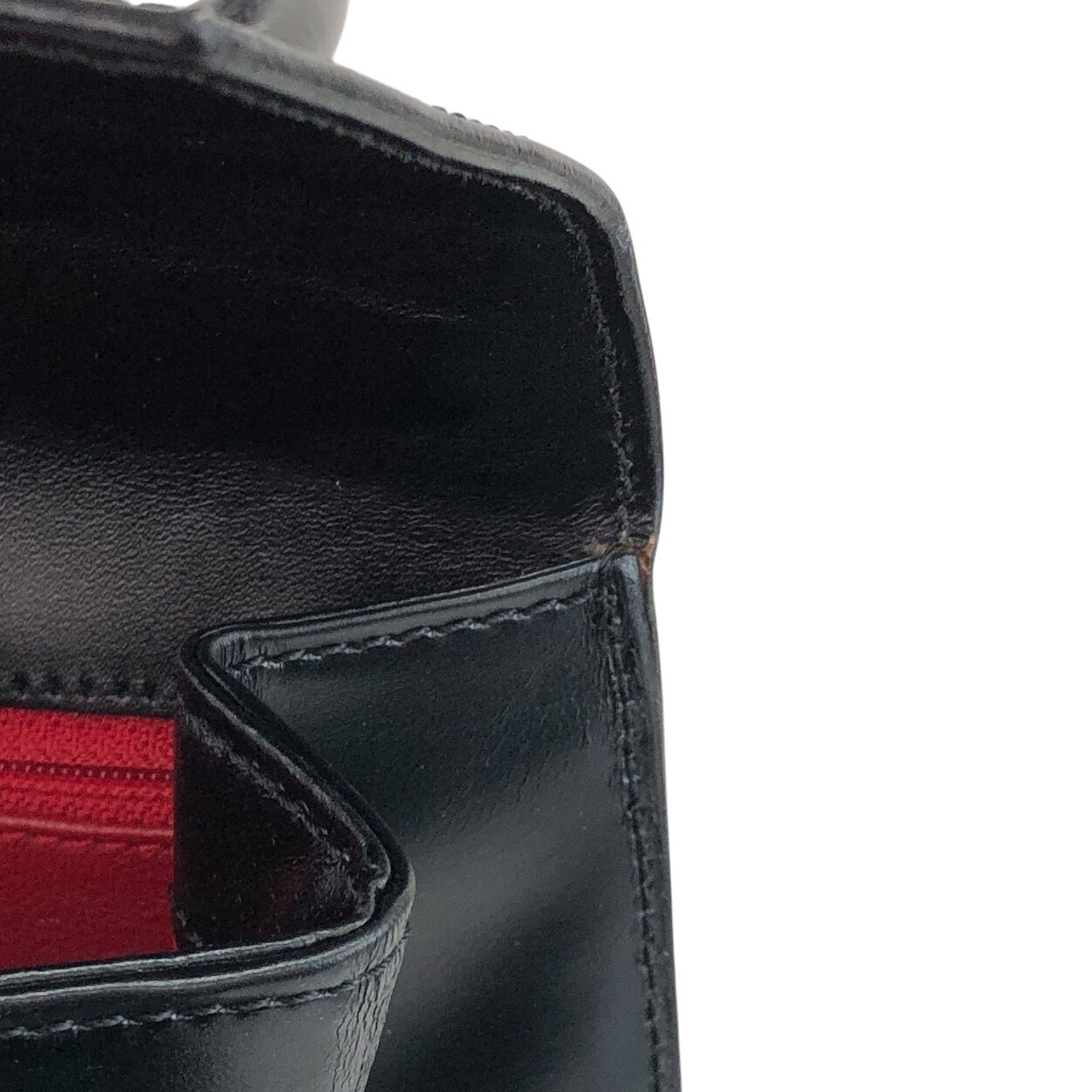 CELINE Gancini Top Handle Handbag Black Vintage a8utvp