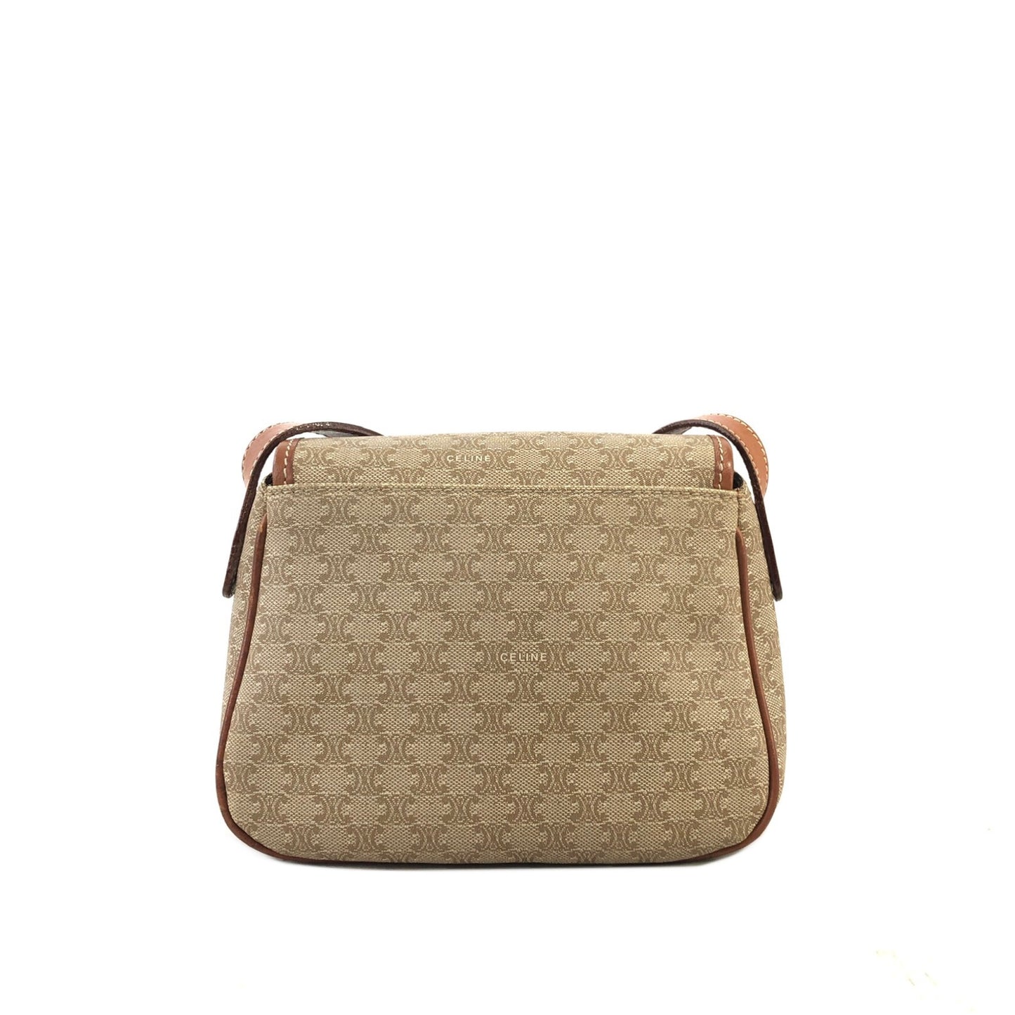 CELINE Macadam PVC Leather Shoulder bag Beige Vintage 7ujw66