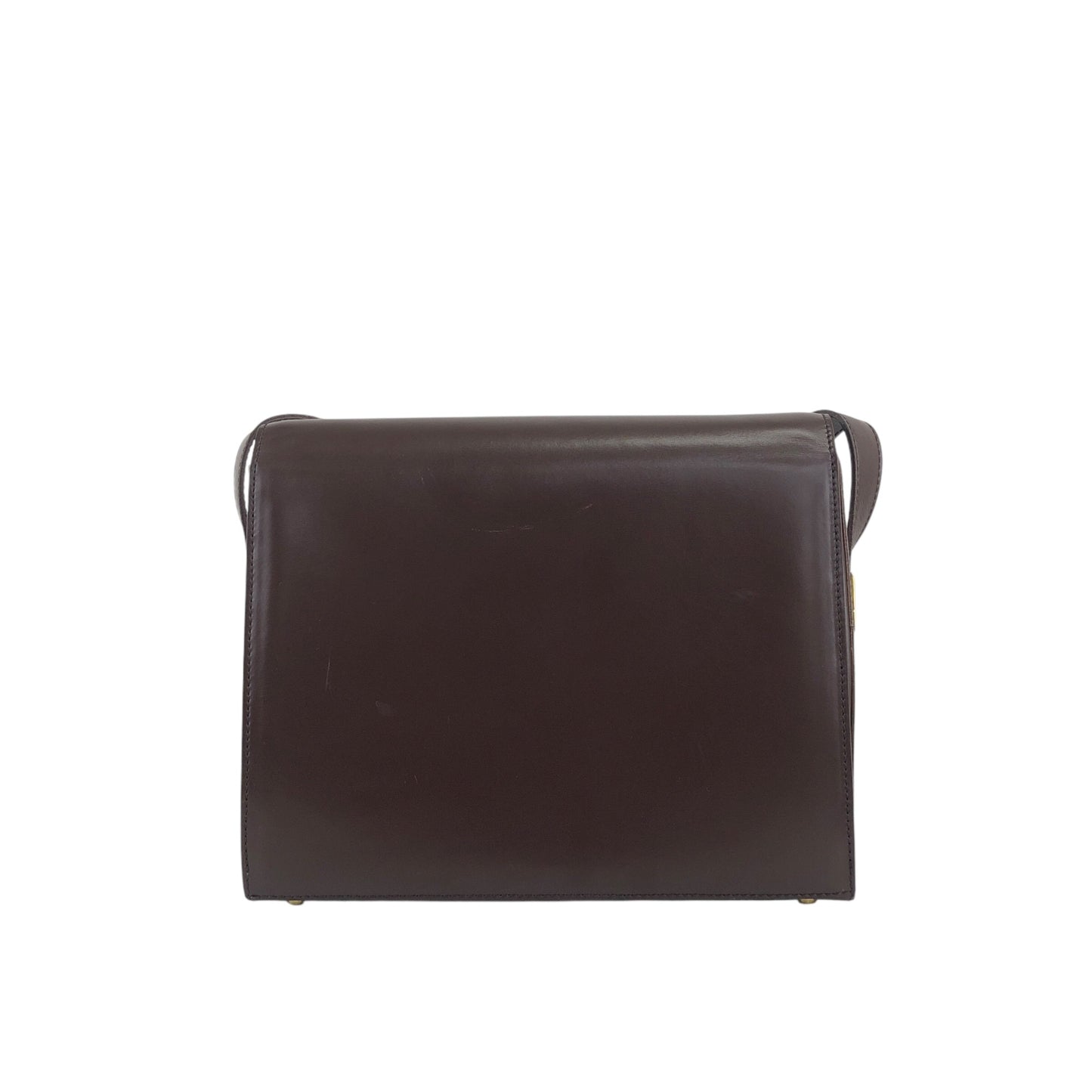 CELINE Gancini Shoulder bag Brown Vintage x6s3nv