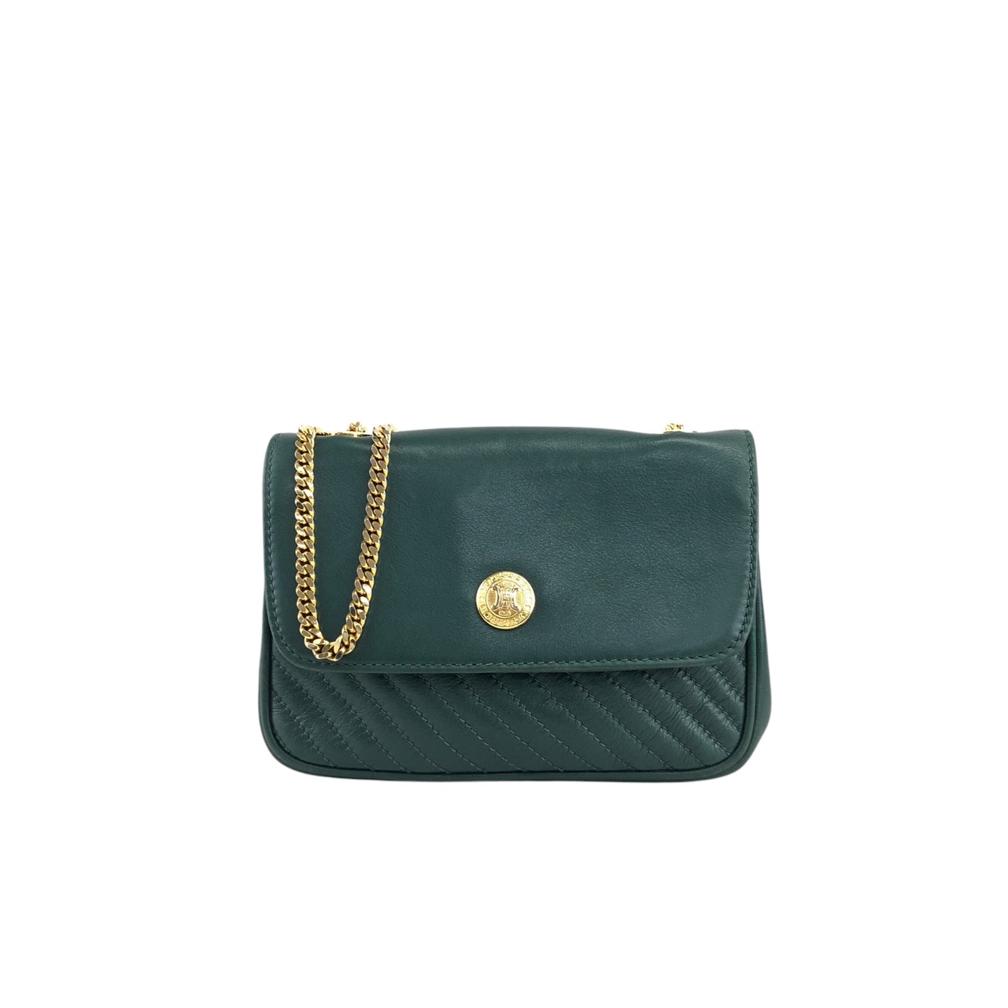CELINE Triomphe Chain Shoulder bag Green Vintage tbw8uj