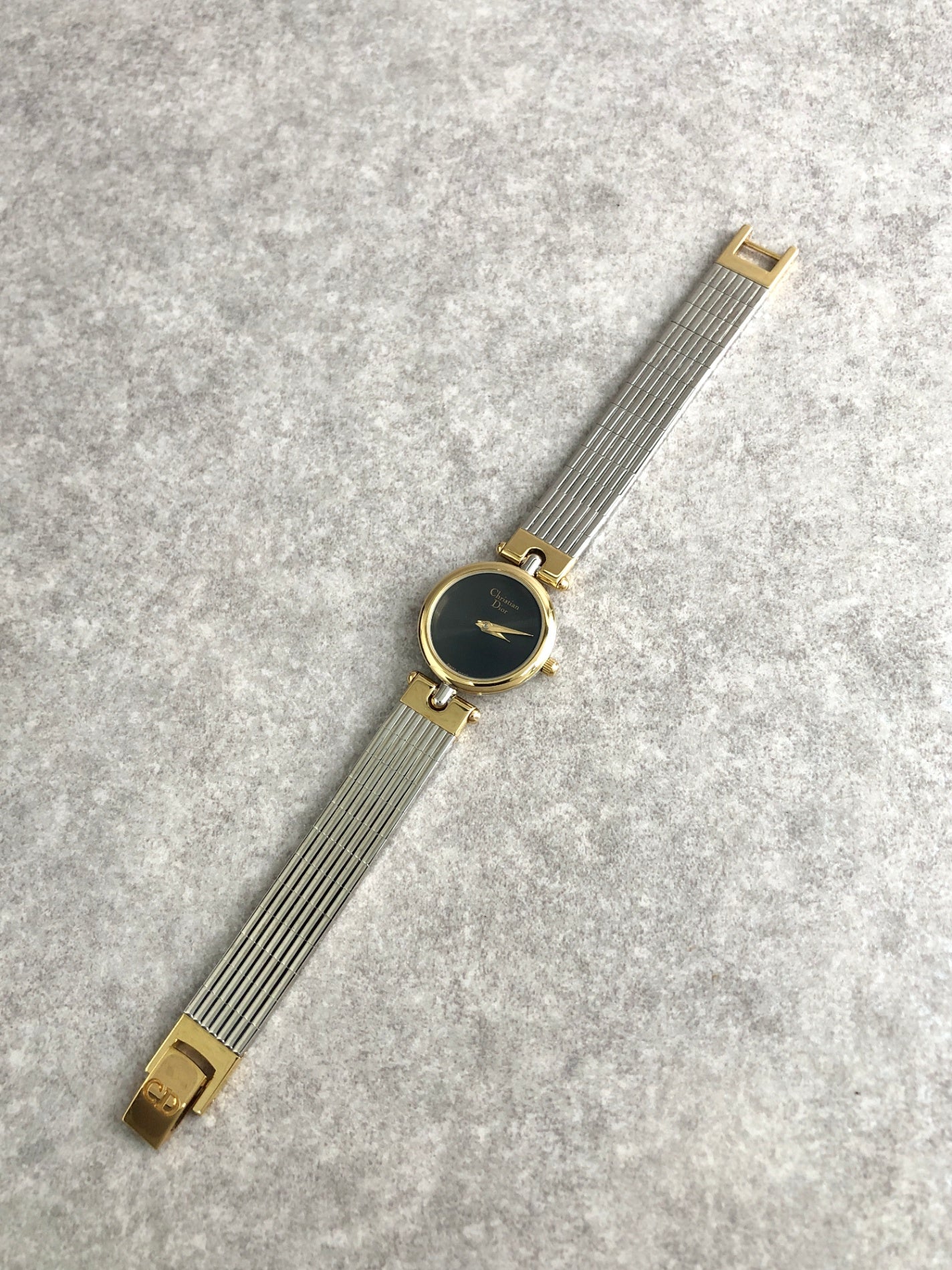Christian Dior Quartz Watch Silver×Gold 3025 Vintage y5w3g6