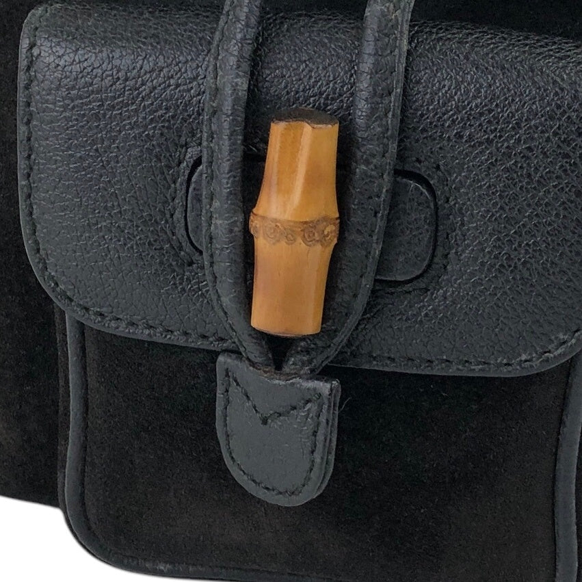 GUCCI Bamboo Backpack Black Vintage sb5ikr