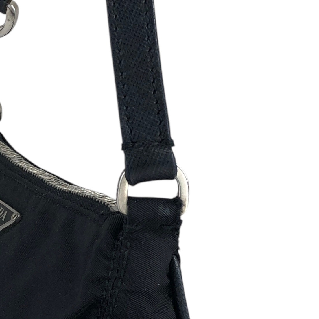 PRADA Triangle Logo Small Handbag Black Vintage m8ysg8