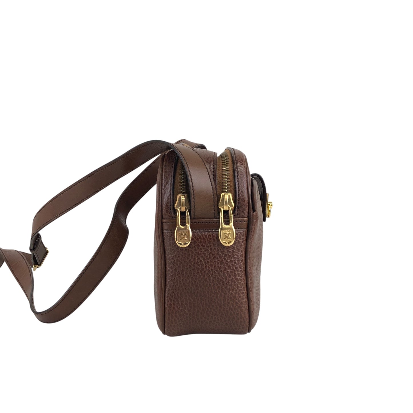 CELINE Gancini Shoulder bag Brown Vintage xdbhnp