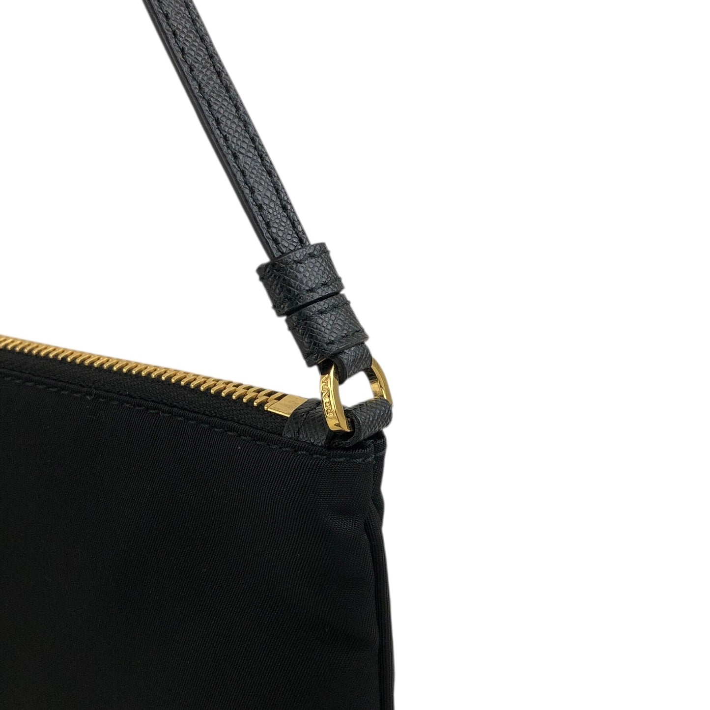 PRADA Logo Shoulder bag Black Vintage w5h4j5