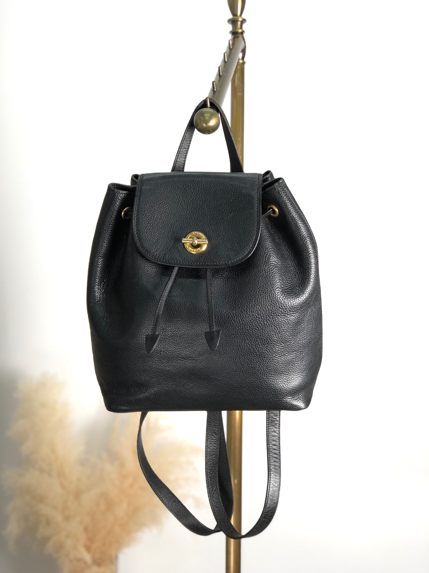 CELINE Toggle Clasp Backpack Black Vintage u7henu