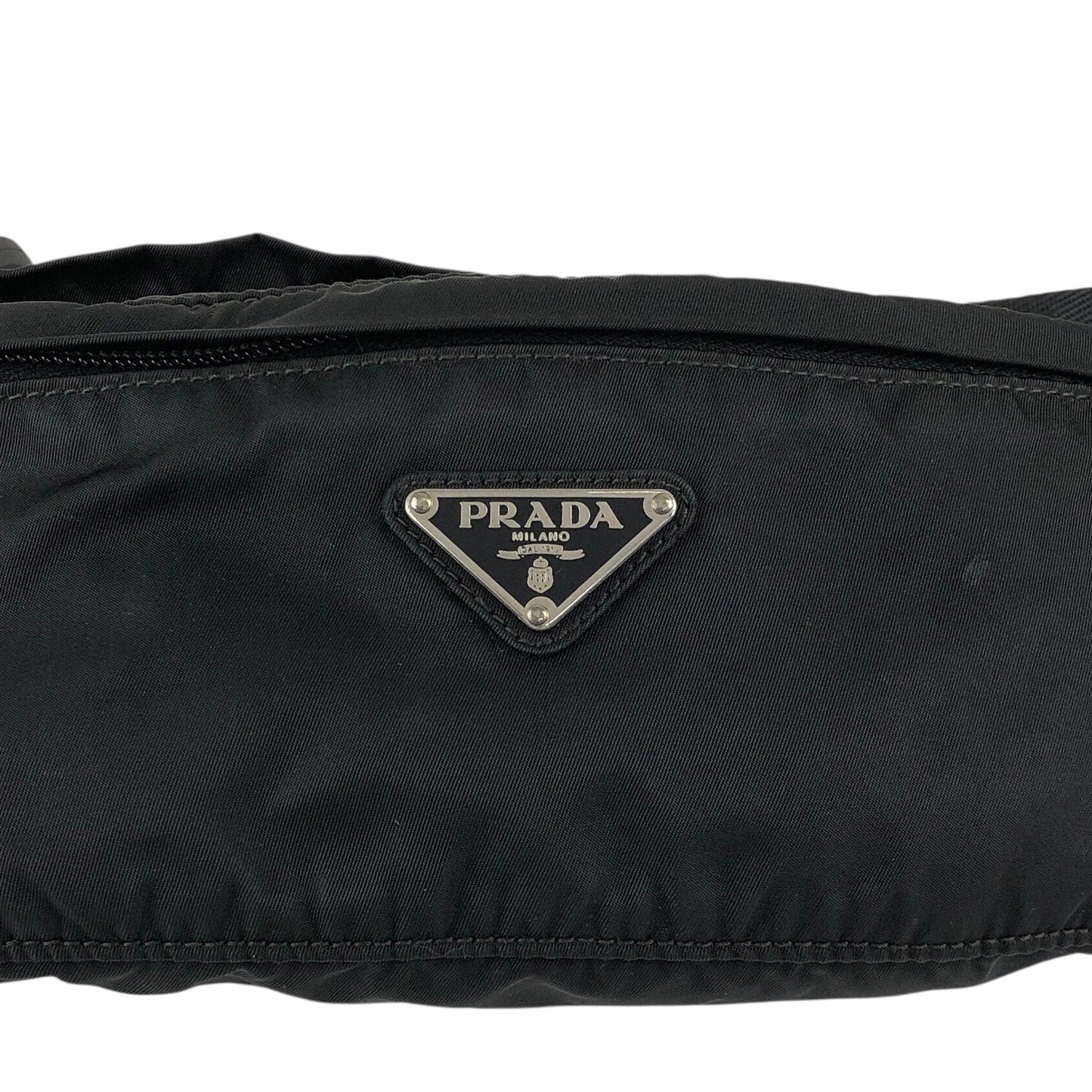 PRADA Tessuto Triangle Logo Sling bag Black Vintage fa4d62