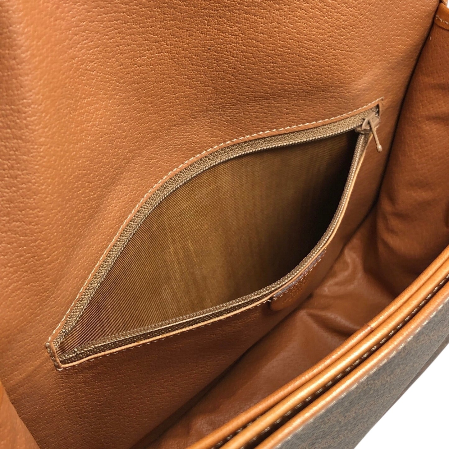 CELINE Macadam Blason Flap Shoulder bag Brown Vintage 2gysan